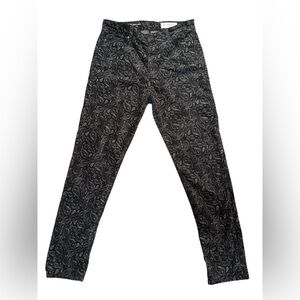 Anthropologie Black Paisley Straight Leg Pants